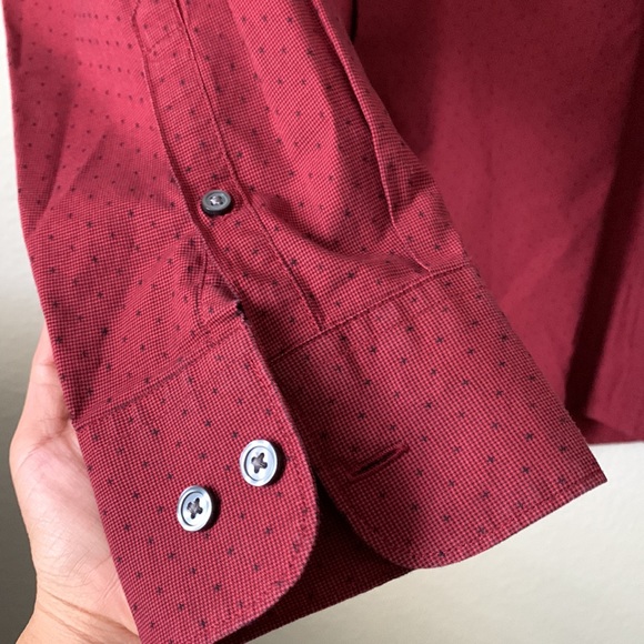 Men's Claiborne red long sleeve button down - Picture 4 of 5